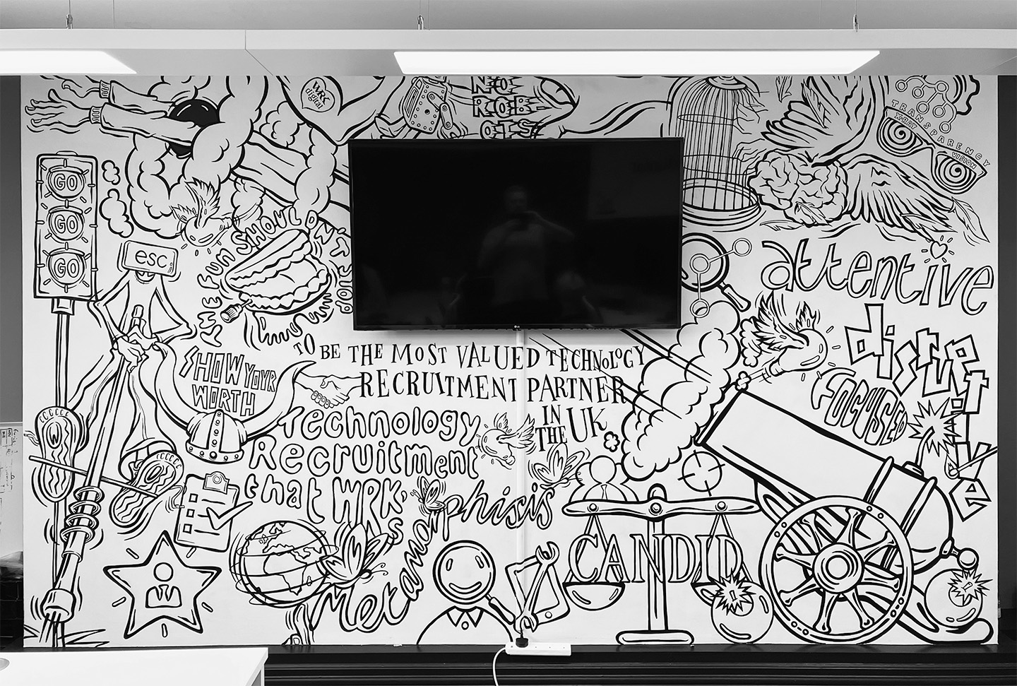 Branded office mural