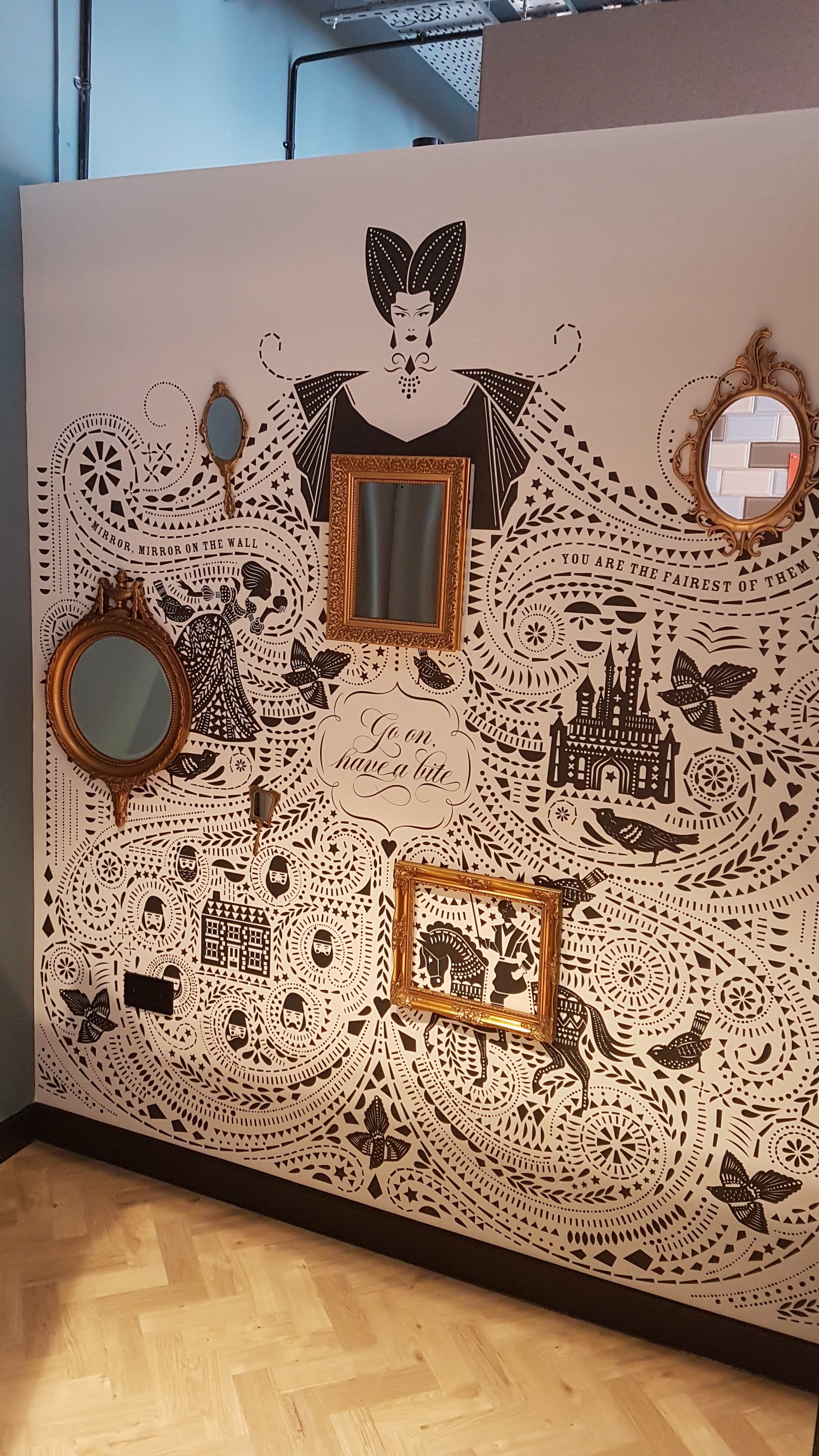 Snow White wicked queen mirror feature wall