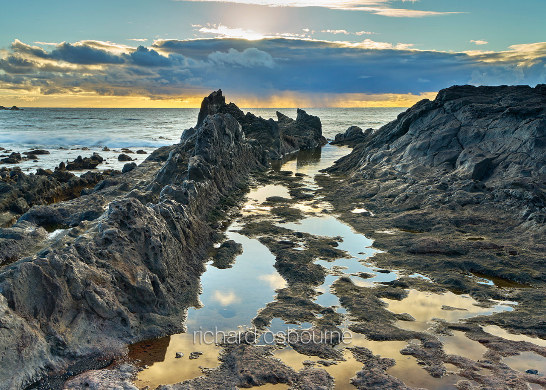 Coastal rocks at sunset